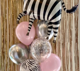 Helio balionų puokštė "Zebras" 1 Helio balionų puokštė "Zebras" 1