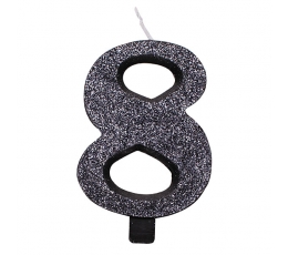 Žvakutė "8", juoda blizgi