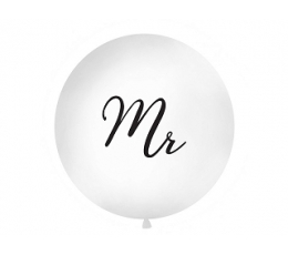 Didelis balionas "Mr", baltas (1 m)