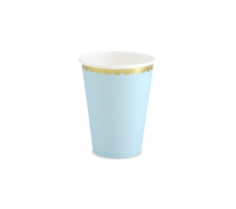 Puodeliai, melsvi aukso krašteliu (6 vnt./220 ml)