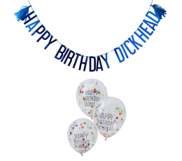 Dekoracijų rinkinys "Happy Birthday Dickhead"