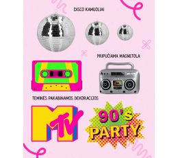 Dekoracijų rinkinys nuomai "90's Disco"