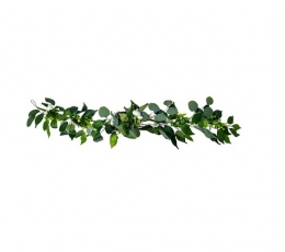 Dekoratyvinė girlianda "Eukaliptas su bijūnų žiedais" (1,4 cm) 1 Dekoratyvinė girlianda "Eukaliptas su bijūnų žiedais" (1,4 cm) 1