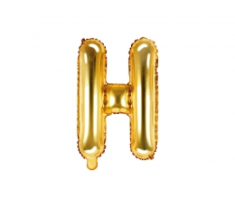 Folinis balionas-raidė "H", auksinis (35 cm)