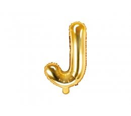 Folinis balionas-raidė "J", auksinis (35 cm)