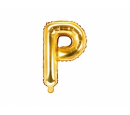 Folinis balionas-raidė "P", auksinis (35 cm)