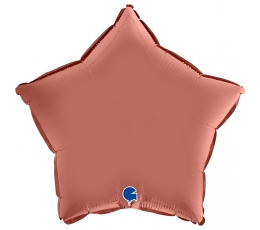 Folinis balionas "Rožinio aukso žvaigždė", matinis (46 cm)
