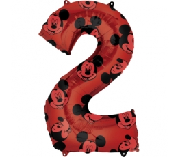 Folinis balionas-skaičius "2- Mickey Mouse" (66 cm)
