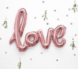 Folinis balionas-užrašas "Love", rožinio aukso (73x59 cm) 1 Folinis balionas-užrašas "Love", rožinio aukso (73x59 cm) 1