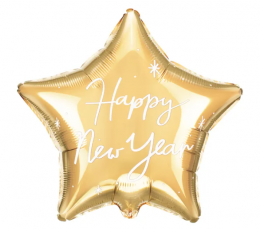 Folinis balionas-žvaigždė "Happy New Year" (47x50 cm)