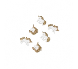 Klijuojamos 3D dekoracijos "Aukso vienaragiai" (6 vnt./ 3 cm)