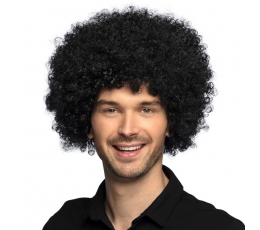 Afro perukas, juodas