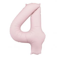 Folinis balionas "4", pastelinis rausvas (85 cm)