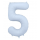 Folinis balionas "5", pastelinis melsvas (85 cm)