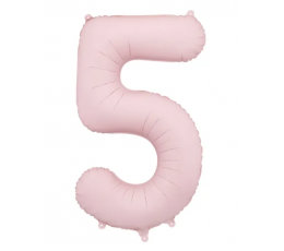 Folinis balionas "5", pastelinis rausvas (85 cm)