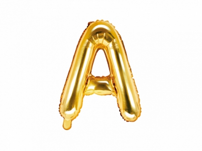 Folinis balionas-raidė "A", auksinis (35 cm)