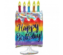 Forminis balionas "Birthday cake" (38x76cm)