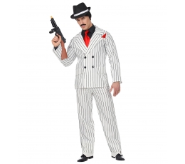 Gangsterio kostiumas, baltas dryžuotas (M)