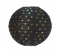 Kabanti dekoracija-žibintas, juodas su aukso taškeliais (35 cm)