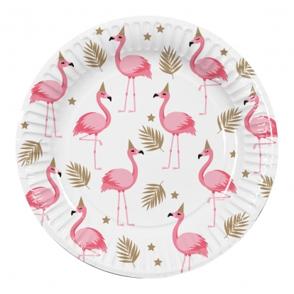 Lėkštutės "Flamingai" (10 vnt./23 cm)