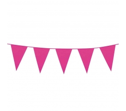 Vėliavėlių girlianda, plastikinė rožinė (10 m)