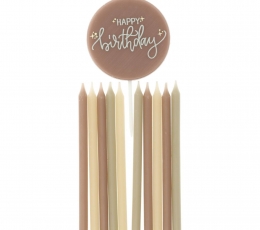 Žvakučių rinkinys "Happy Birthday", kreminis-rusvas (11 vnt.)