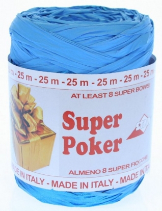 Rafija-juosta melsva "Super Poker" (25m)