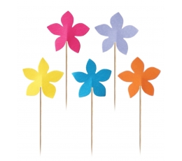 Smeigtukai "Įvairiaspalvės gėlytės" (10 vnt./7.5 cm)
