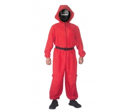 Squid game prižiūrėtojo kostiumas (L/XL), raudonas