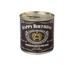 Staigmena-pyragėlis skardinėje "Happy Birthday Whiskey", su žvakute (8,5 cm/150 g.)