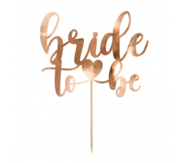 Torto dekoracija "Bride to be", rožinio aukso spalvos