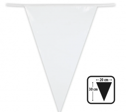 Vėliavėlių girlianda, plastikinė balta (10 m) 1 Vėliavėlių girlianda, plastikinė balta (10 m) 1